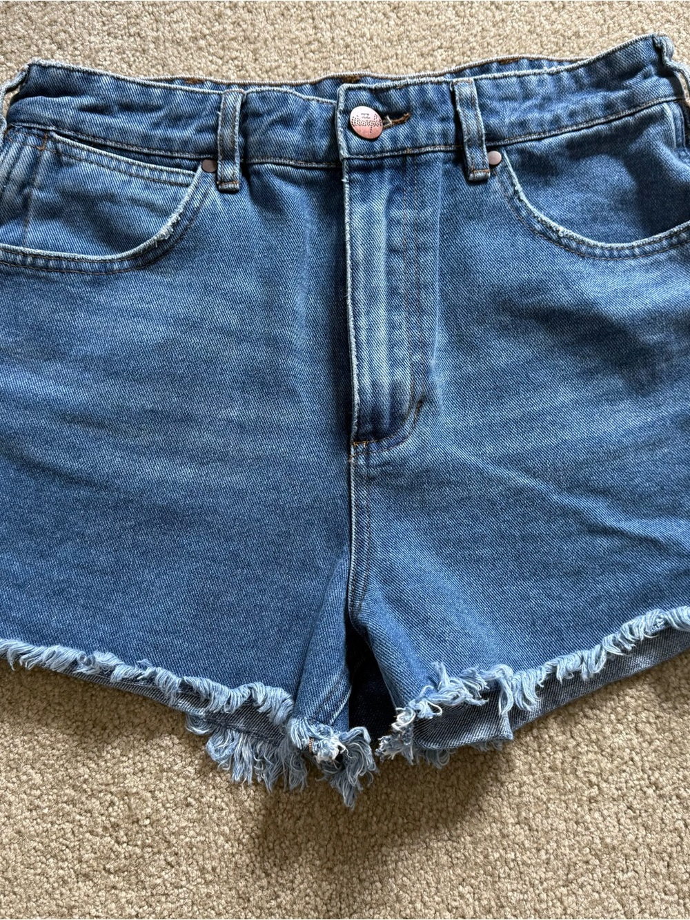 Wrangler Billabong Women's Blue Denim Frayed Hem Shorts